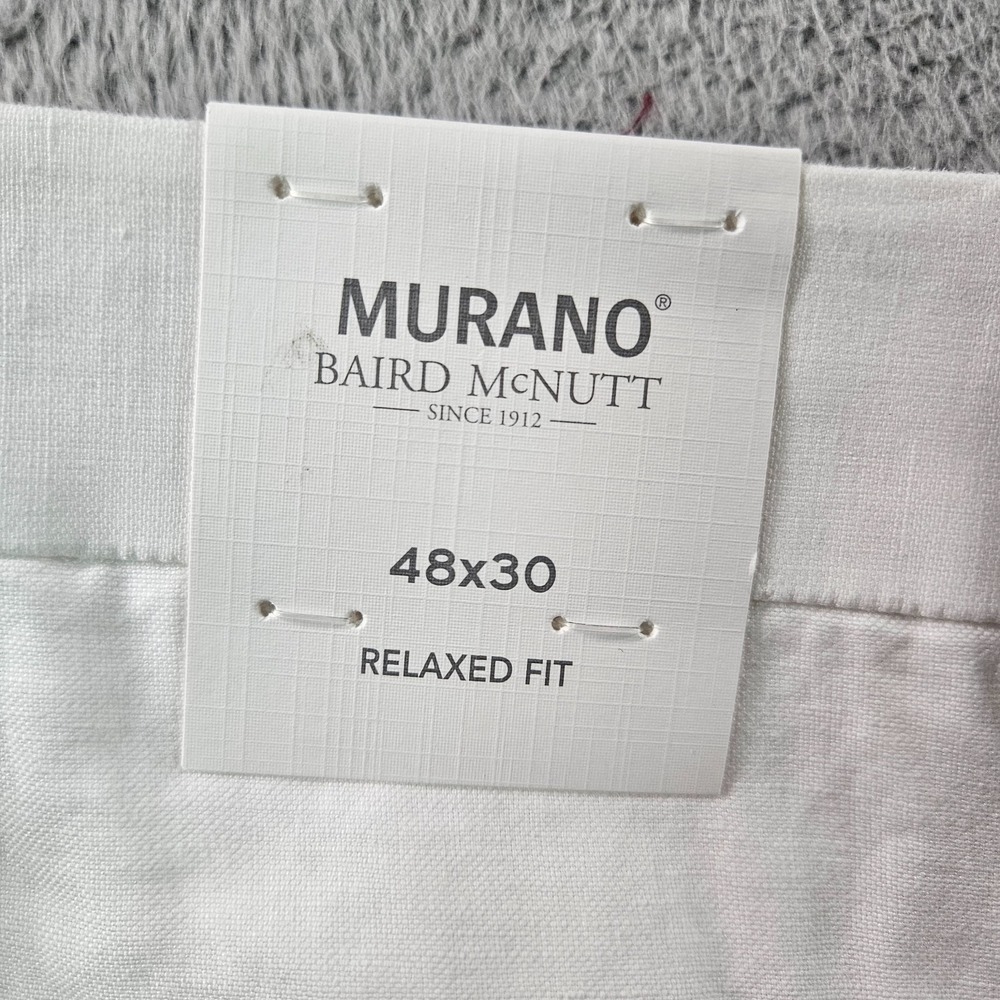 $115 NEW Baird Mcnutt Murano Linen‎ Pants Men 48 x 30 Relaxed Fit White